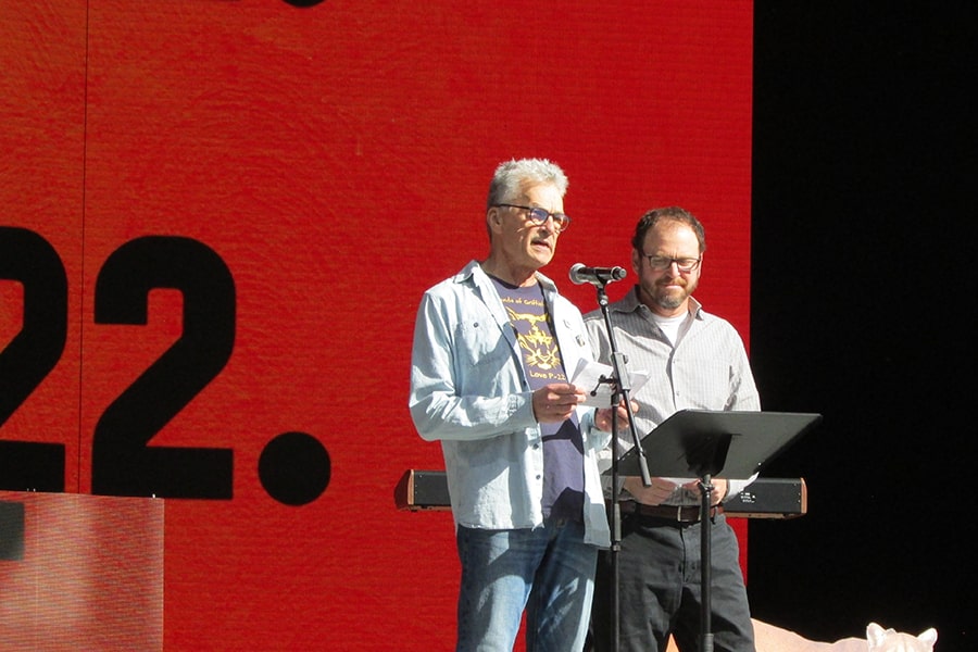 Friends of Griffith Park President Gerry Hans with Dr. Dan Cooper.