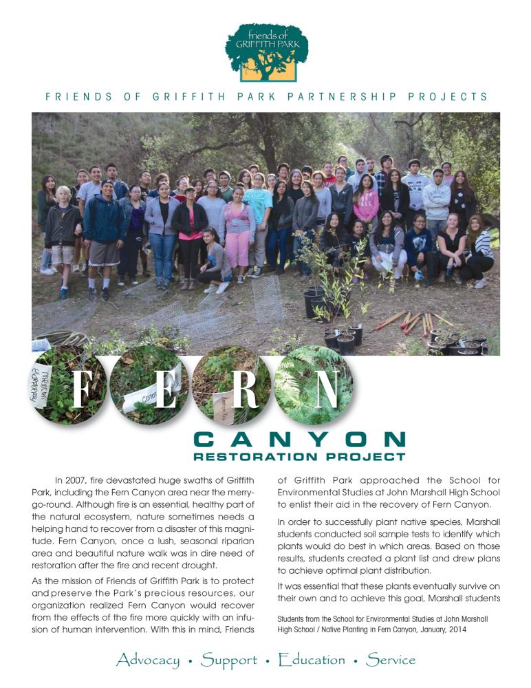 Fern Canyon Restoration Project Brochure