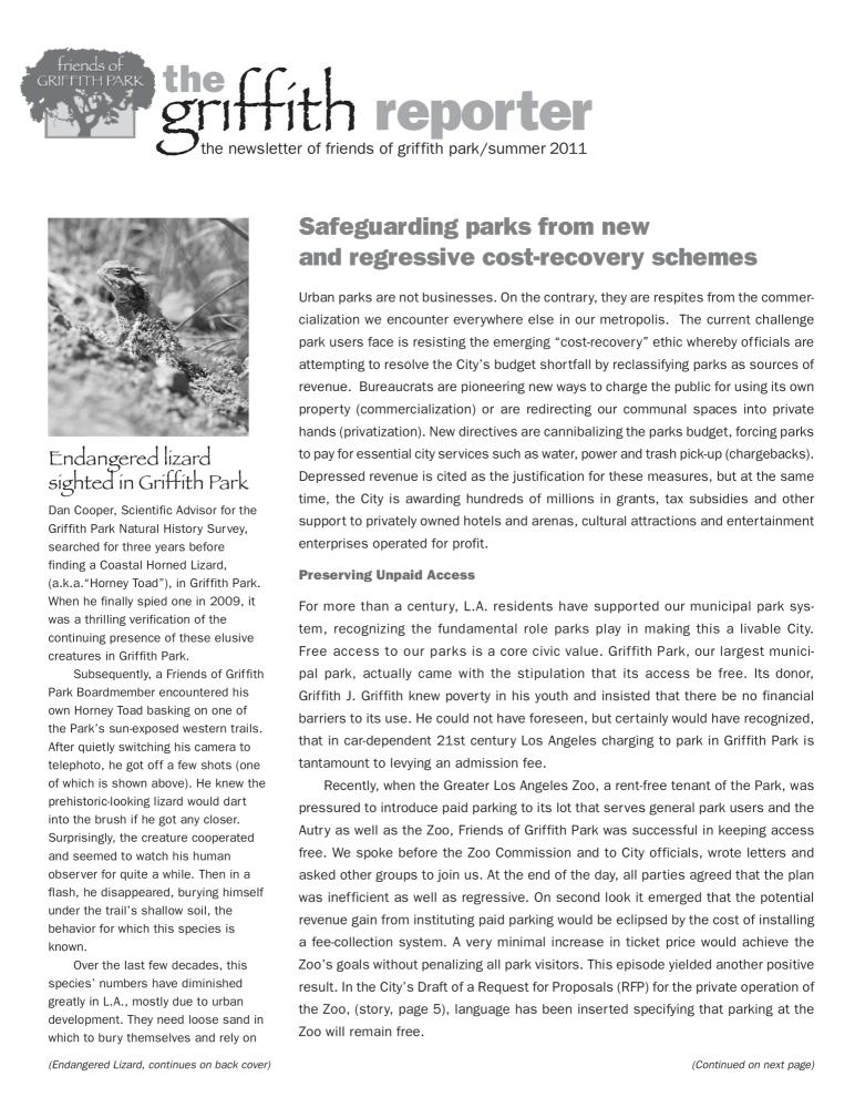 Griffith Reporter Summer 2011